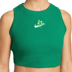 Nike Essential Ribbed Cropped Tank Floral NWT